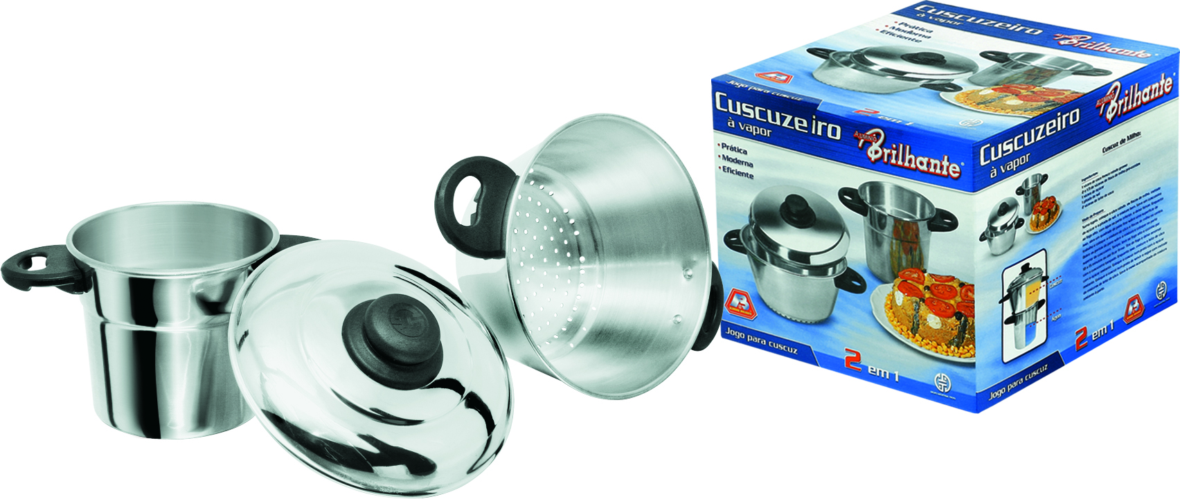 Cuzcuzeiro aluminio com orla