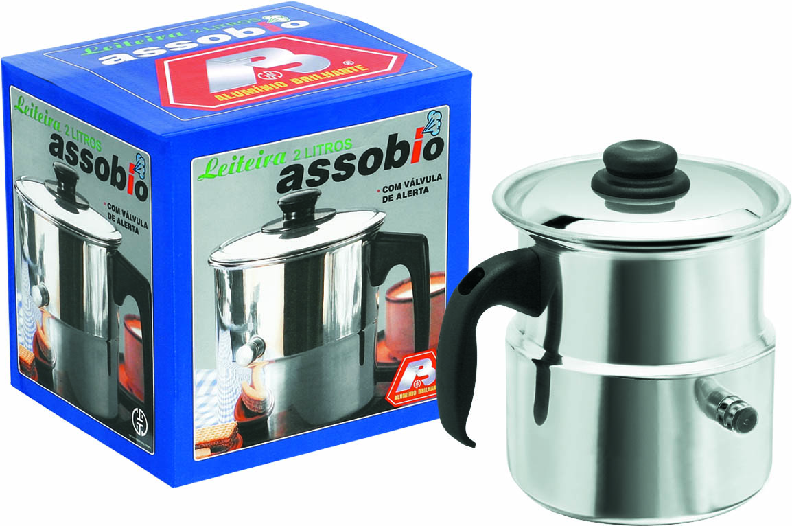 Leiteira com Assobio polida de aluminio