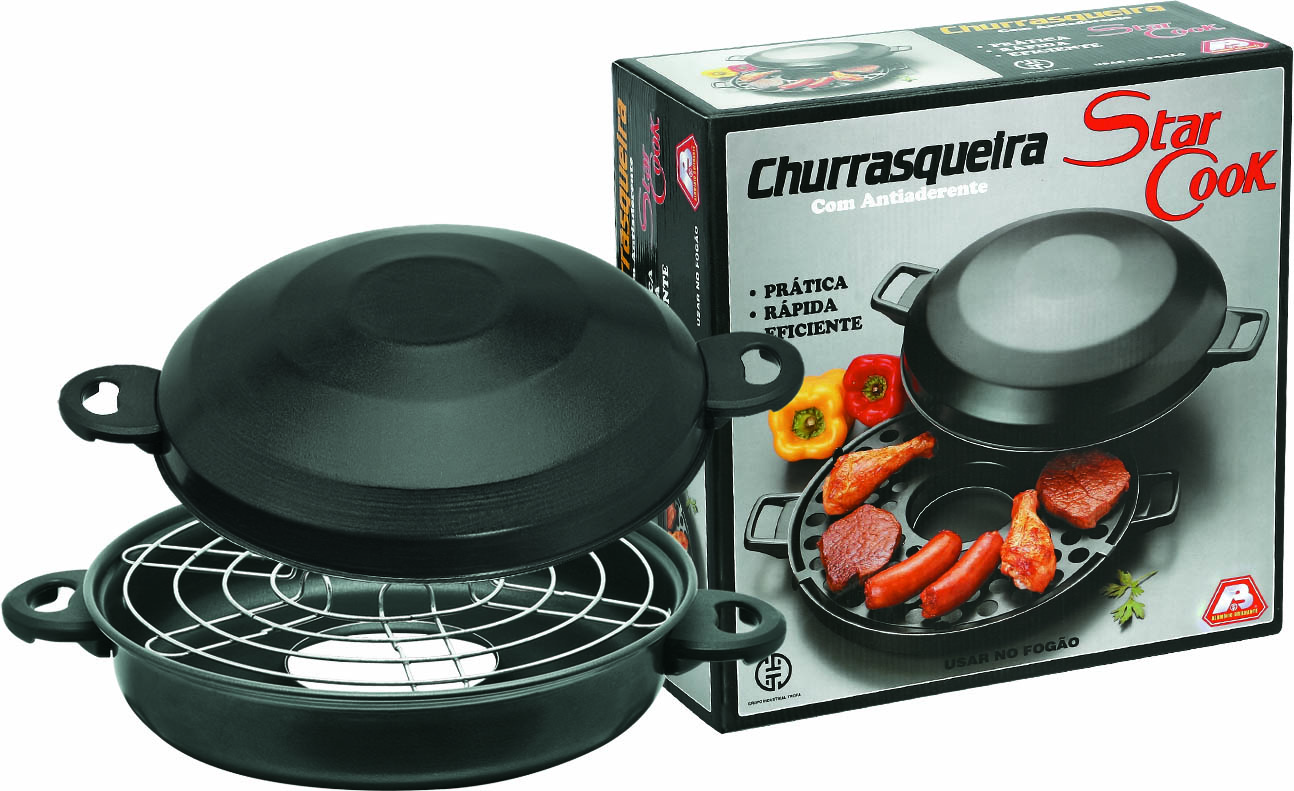Churrasqueria Star antiaderente Cook s/ forma de pizza